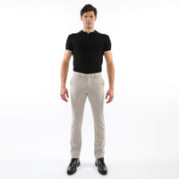 Wool Look Stretch Knit Pants (Milk Pinstripe)