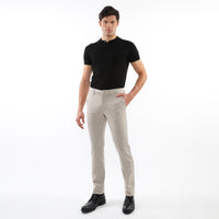 Wool Look Stretch Knit Pants (Milk Pinstripe)