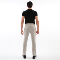 Wool Look Stretch Knit Pants (Milk Pinstripe)