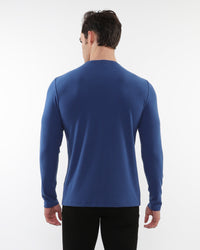Stretch Knit Long Sleeve Crew (Baby Blue)