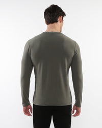 Stretch Knit Long Sleeve Crew (Kelp)