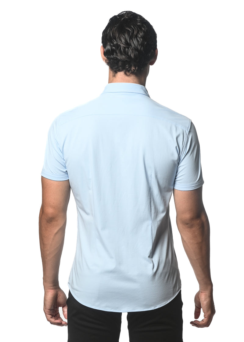 Solid Knit Stretch Shirt (Blue Fog)