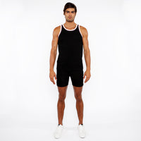 Rib Stretch Ringer Tank (Black)