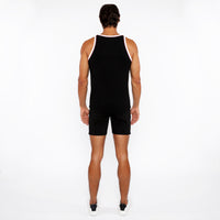 Rib Stretch Ringer Tank (Black)