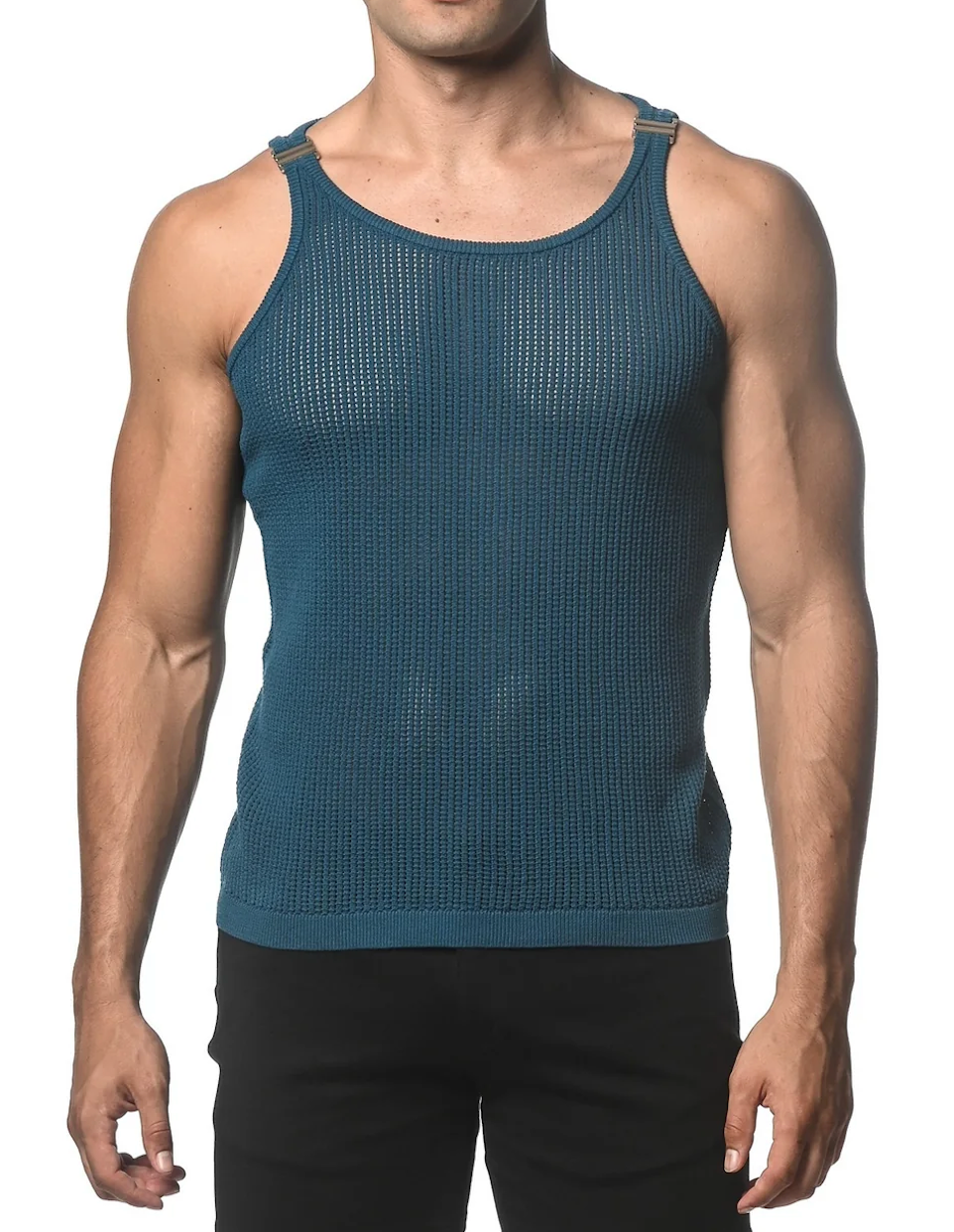 Knitted Tank with Clips (Turquoise)