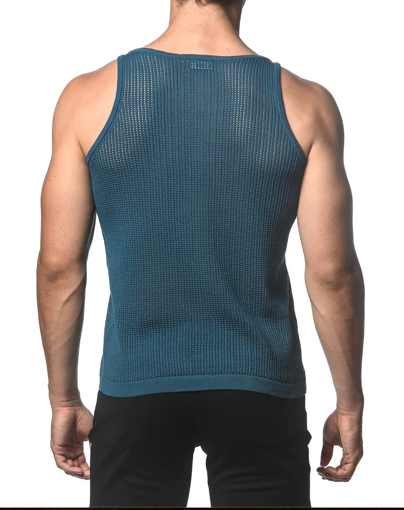 Knitted Tank with Clips (Turquoise)