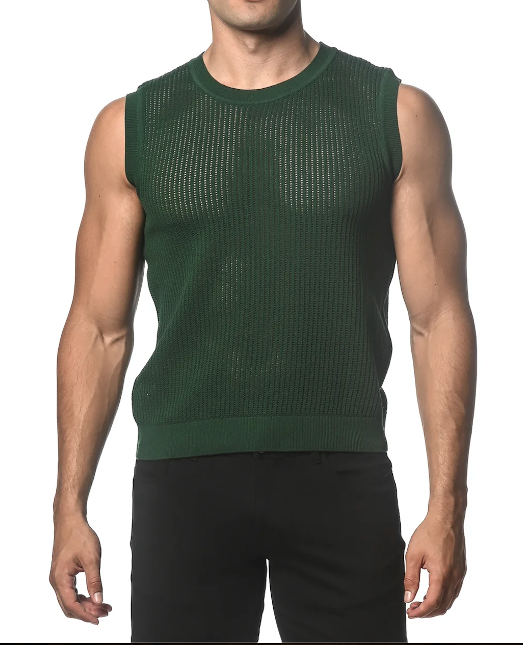 Textured Open Mesh Vest (Pine)