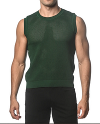 Textured Open Mesh Vest (Pine)