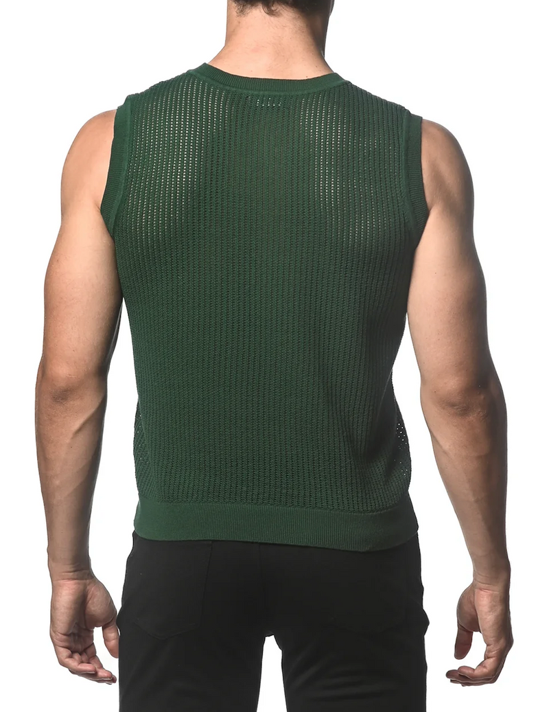Textured Open Mesh Vest (Pine)