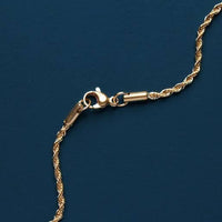 Gold Ring Necklace on Rope Style Chain (22")