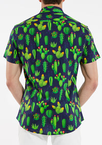 Stretch Jersey Knit Shirt (Green Cactus)