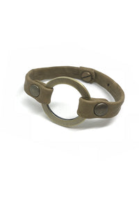 Grounding Large Ring Leather Bracelet