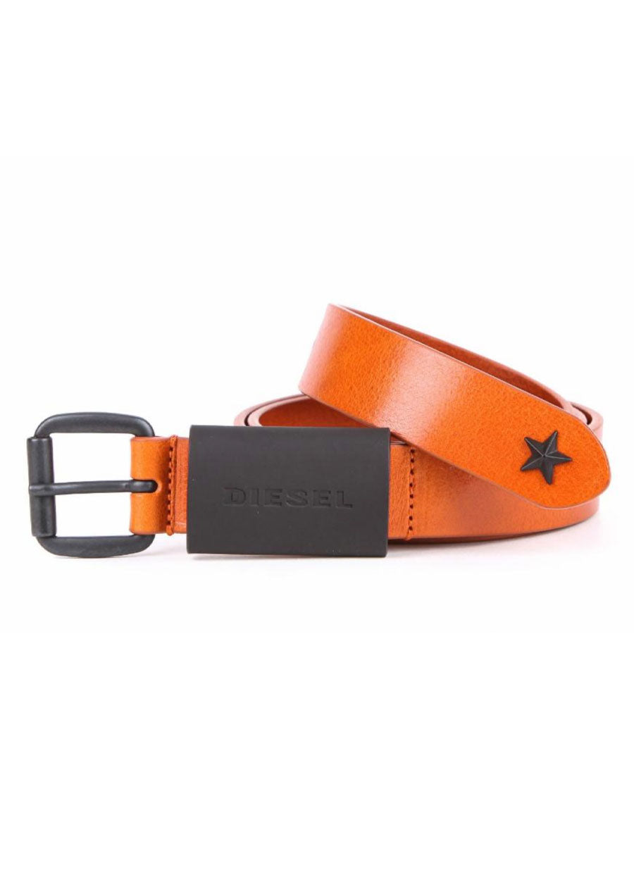 Star Stud Leather Belt (Tan)