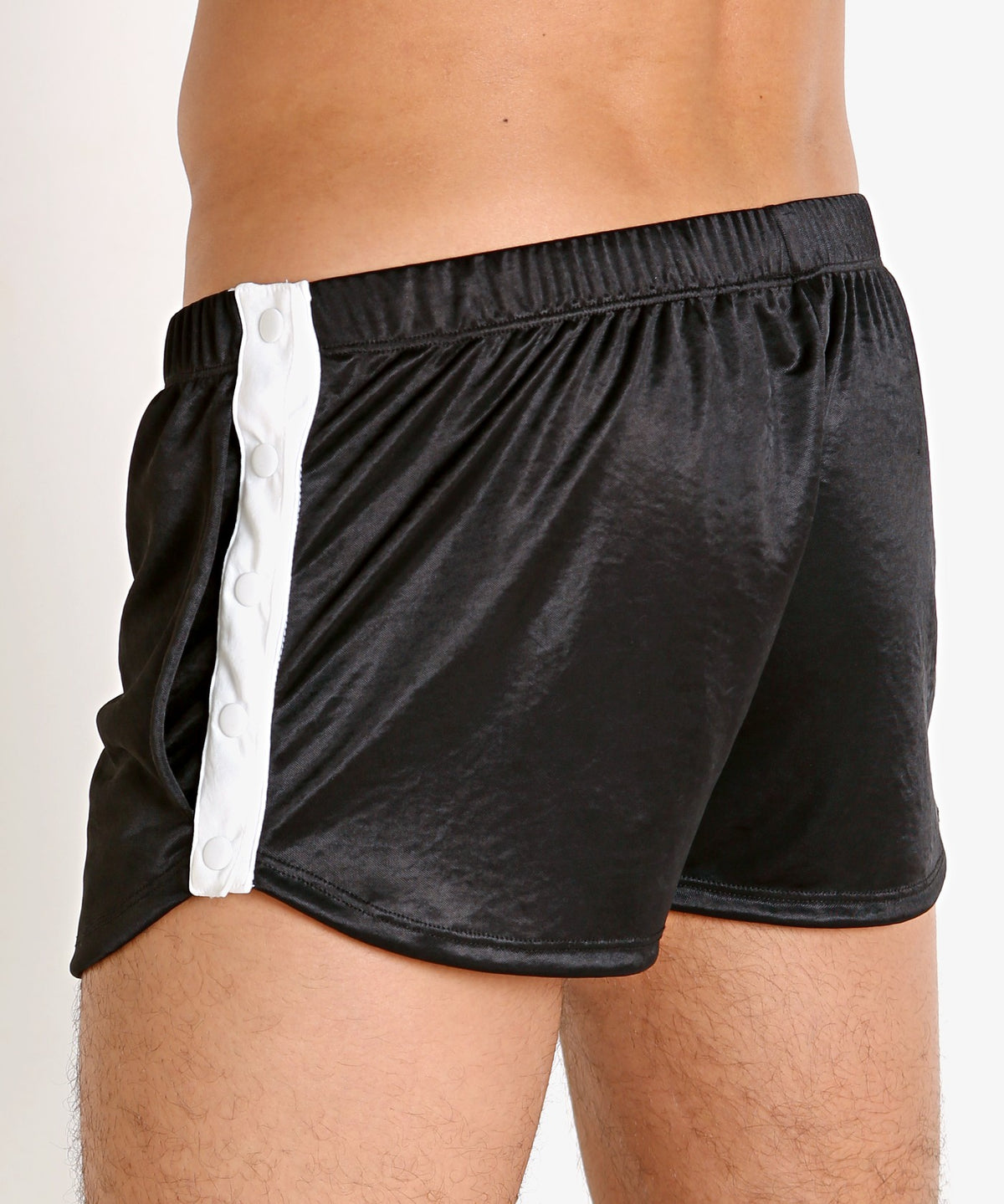 Matte Jersey Snap Shorts (Black)