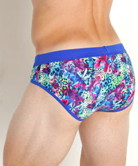 Freestyle Swim Brief w/Removable Cup (Purple Floral)