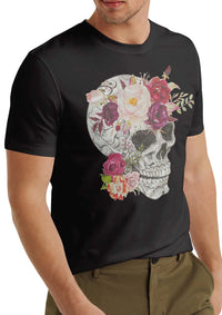 Floral Skulls Tee (Black)