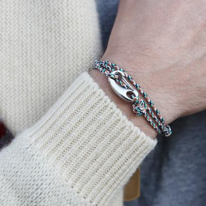 White + Orange Tactical Cord Bracelet