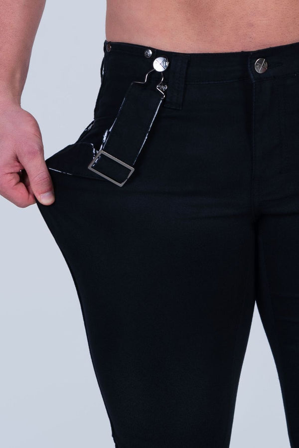 Romey Strapped Denim (Double Black)