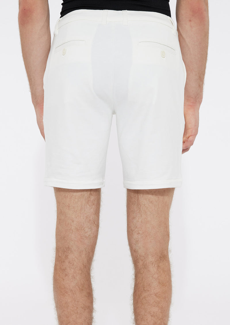Solid Slub Knit Fleece Short (White)
