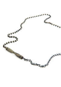 Hourglass Necklace (Sterling Silver, Brass)
