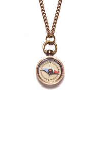 Miniature Antiqued Compass Necklace