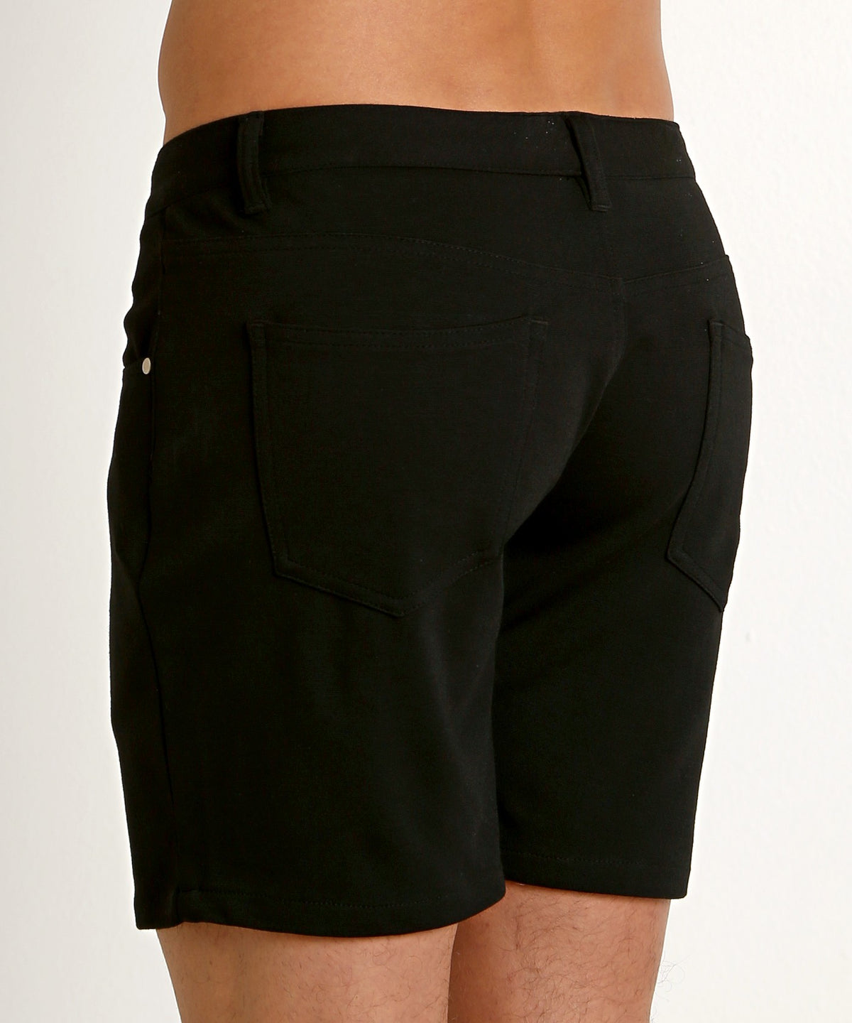 Stretch Knit Shorts (5" inseam) (Black)