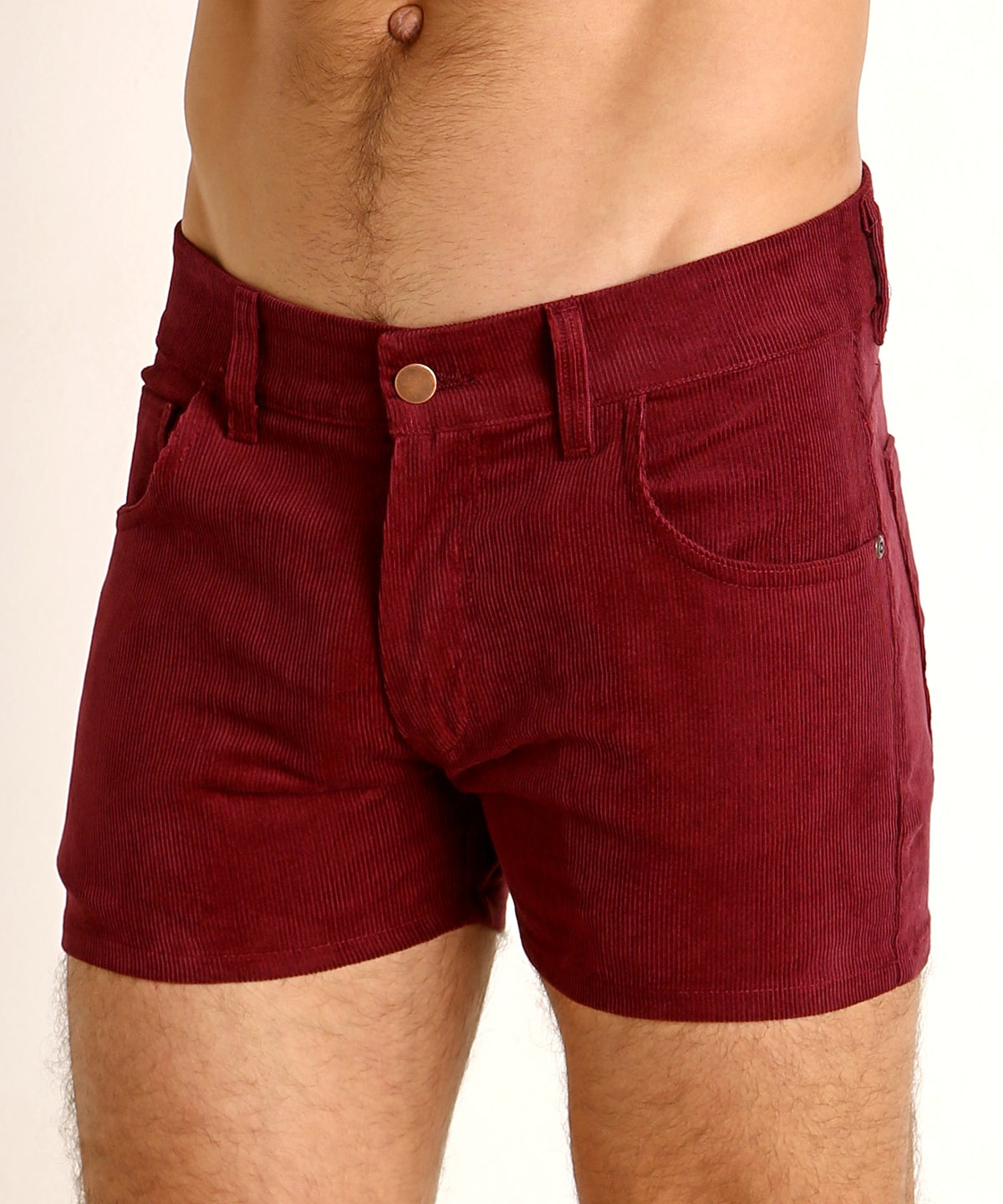 Corduroy 5-Pocket Shorts (Burgundy)