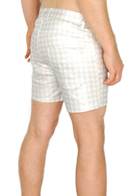 5-Pocket Stretch Twill Short Shorts - 5" Inseam (Metallic Houndstooth)