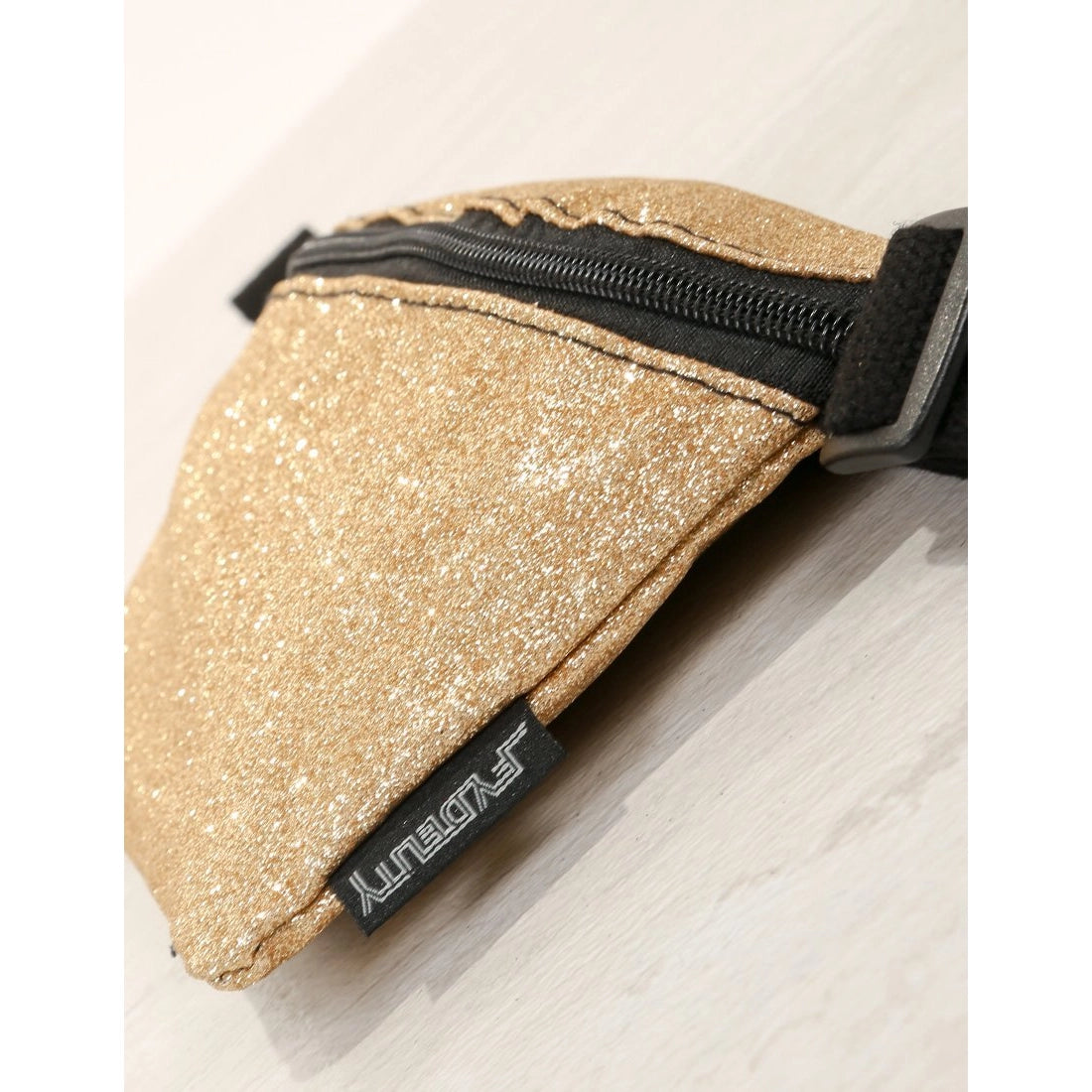 Ultra-Slim Low-Profile DAZZLER Gold Glitter Fannypack