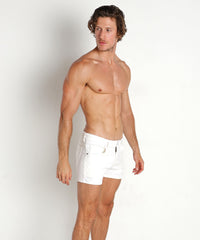 Corduroy 5-Pocket Shorts (White)