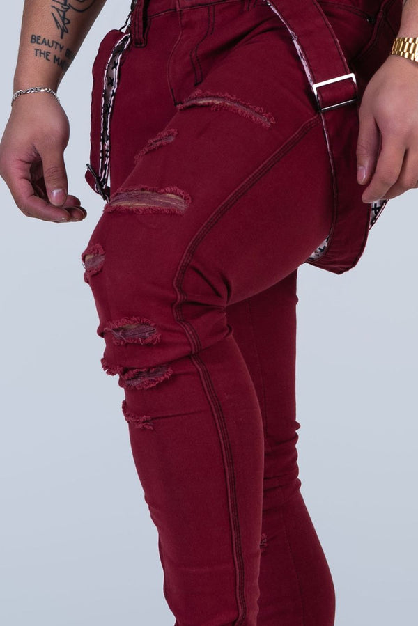 Andy Phucked Up Strapped Denim (Cherry)