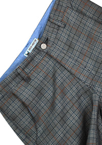 Trouser Cut Shorts 4" Inseam (Navy Plaid)