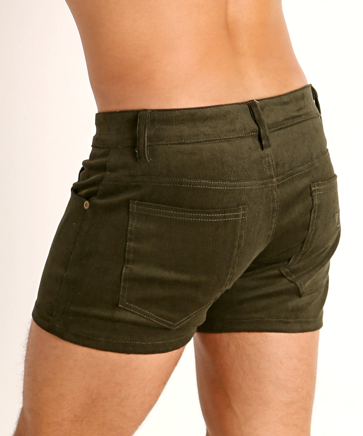 Corduroy 5-Pocket Shorts (Army Green)