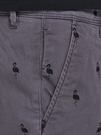 Flamingo Printed Shorts (Asphalt)